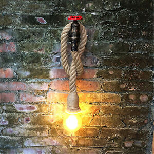 Metal Industrial Water Pipe Light Vintage Wall Sconce Lamp Fixture Porch Decor