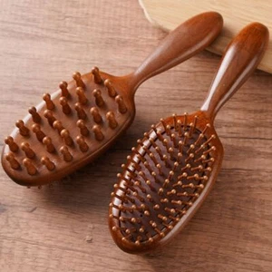 Hair Brush Massage Combs Sandalwood Air Bag Massage Comb Wood Comb Hair Care - Picture 1 of 13