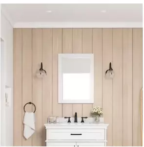 Cherrydale Bathroom Vanity Mirror 24" W x 32" H Rectangular Framed White - Picture 1 of 7