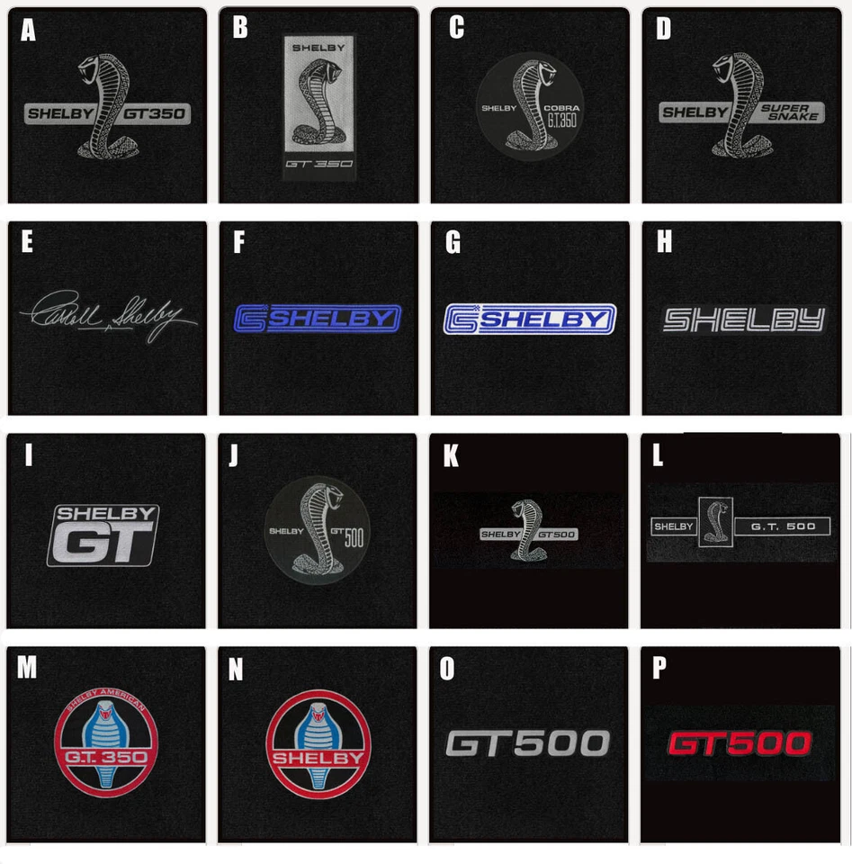 ¡Nuevo! Juego de alfombrillas Mustang 2015-2025 NEGRAS Shelby Cobra Snake logotipo bordado 4 Foto 1 de 4