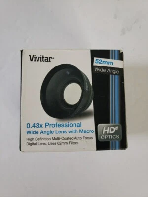 Vivitar 0.43x Professional 52mm Wide Angle Lens w/ Macro VIV-52W *No Box Or Cap* - Image 1 of 4