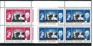 British Guiana 1966 Churchill set SG 374-74 MNH bloks of 4 - Picture 1 of 1