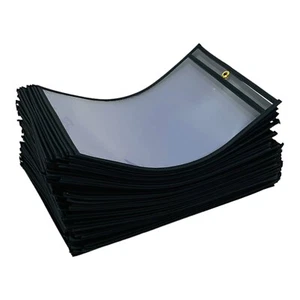 100 Count Job Ticket Holder Clear Transport Poly Envelopes 10x13 w/ Eyelet - Imagen 1 de 8