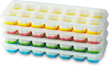 Gvolatee Stampo Silicone Cubetti Ghiaccio, 4 Pezzi Con Coperchio per Salvaspazio