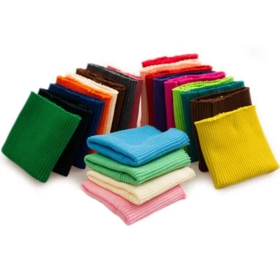 1 Pair Cuffs Leg Opening Ribbed Trims Fabric Knitted Rib Stretch Tape Polyester - Image 1 of 4