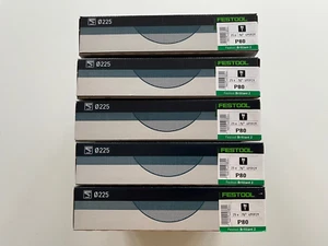 5 Pack Festool Schleifscheiben Ø225 P80 'Brilliant 2' für Langhalsschleifer LHS - Bild 1 von 3