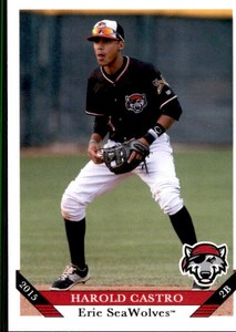 2015 Erie SeaWolves Grandstand #2 Harold Castro Caracas Venezuela Baseball Card