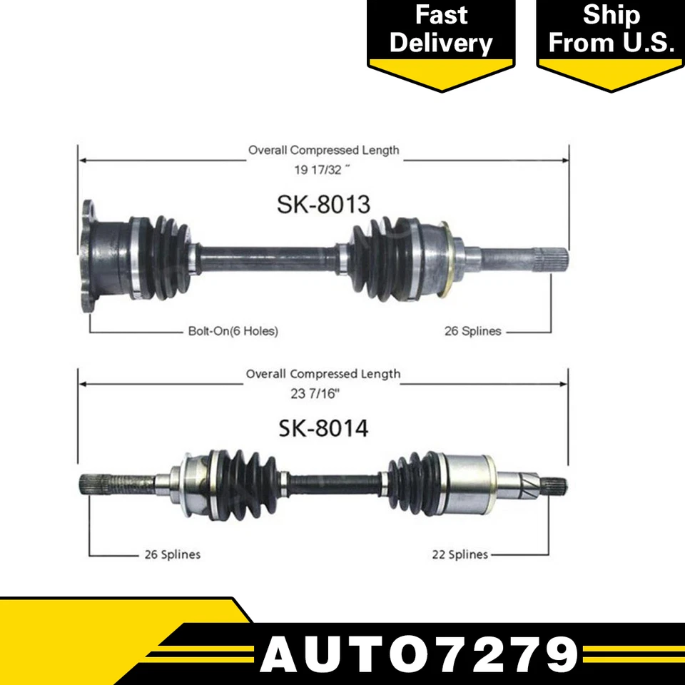 Conjunto de junta de eje CV delantero izquierdo+derecho SurTrack para GMC Tracker 1989 1990 Foto 1 de 4