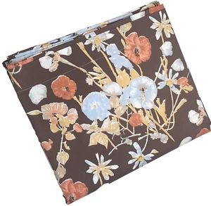 Vera Cheshire Court King Size Flat Sheet Brown Floral Cotton No Iron USA NOS - Picture 1 of 10
