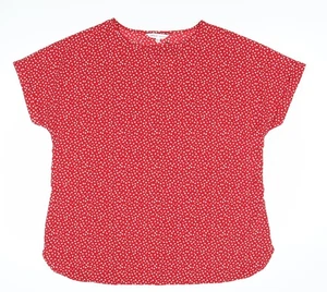 C&A Women's Red Plus Blouse, Size 20, Scoop Neck, Floral - Picture 1 of 12