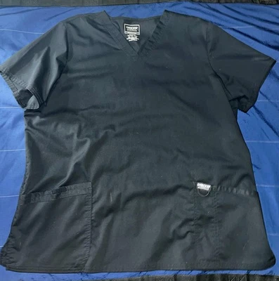 Authentic Cherokee Women's V-Neck Scrub Top 2XL Black Revolution - Image 1 of 4