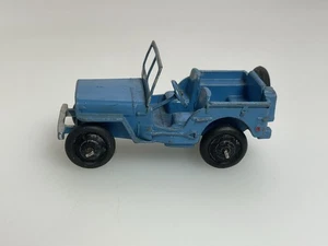 DINKY TOYS JEEP MILITARE WILLYS, 153a, c1946 colore blu civile vintage - Foto 1 di 7