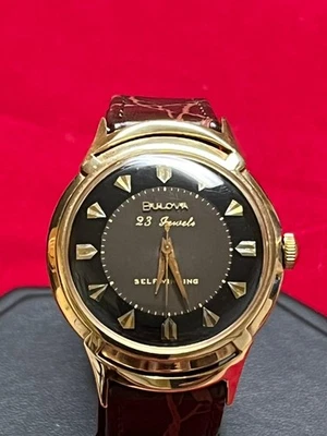 1958 复古 14k 纯金宝路华 23 珠宝自动男士腕表 — 第 1/4 张图片