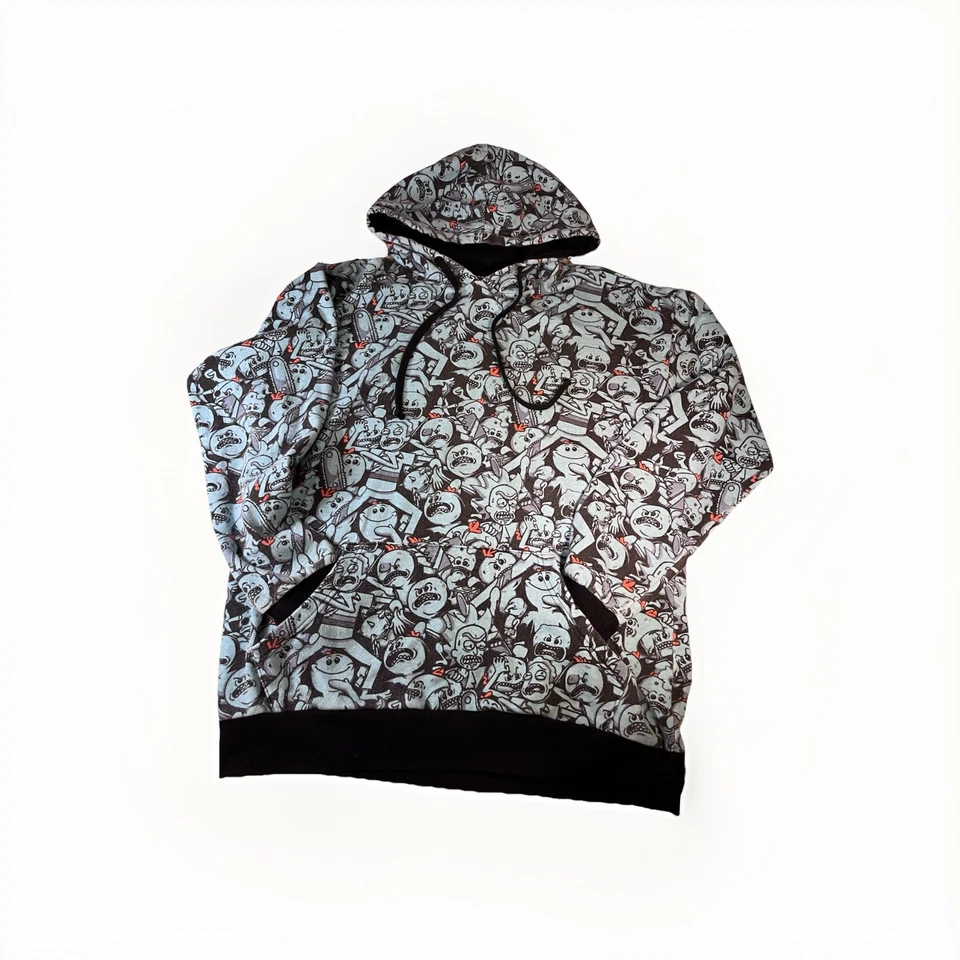 Moletom com capuz Rick & Morty Mr. Meeseeks tema quente exclusivo tamanho M estampa Allover - Imagem 1 de 4