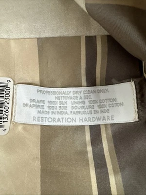 Nuevo con etiquetas Restauración Hardware Una Seda Multi Raya 50x96 Varilla Bolsillo Cortinas Panel Foto 1 de 4