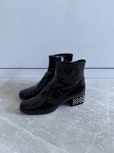 Stivaletti SAINT LAURENT neri in pelle verniciata UK 3 36 - Foto 1 di 7
