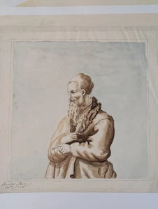 Antique Original ink & wash painting of man portrait signed by Amelia Parry 1801 - Picture 1 of 21