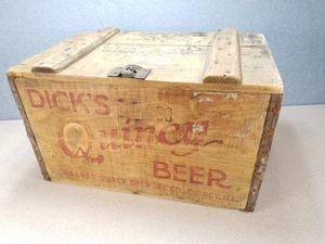 DICK'S BEER cassa in legno DICK BROS. BREWING COMPANY anni '30 Quincy, Illinois antica - Foto 1 di 12