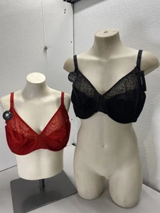 Natori Womens Pretty Smooth Fit Underwire No Padding Bra Set 38G Red/Black - Picture 1 of 13