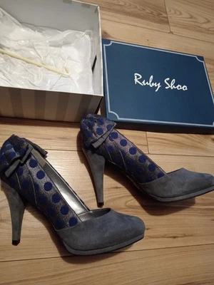 Ruby Shoo Katie Grey Blue Shoes Size 8 - Image 1 of 4