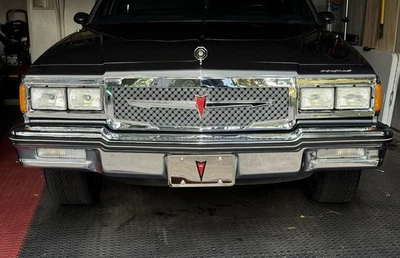 Pontiac Parisienne 1981-1986 cromo triple tejido malla rejilla Tiarra parrilla insignia Foto 1 de 4