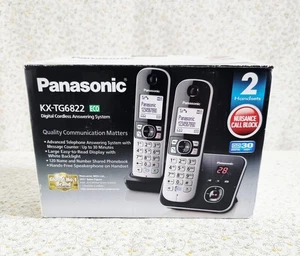 Panasonic Set Of 2 Digital Cordless Answering System Phones Model KX-TG6821E - Picture 1 of 10