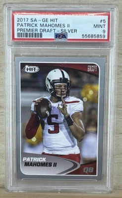 2017 Sage Hit - Patrick Mahomes #5 - Premier Draft Silver - PSA 9 - Image 1 of 2
