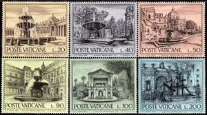ARQUITECTURA VATICANA 1975 Edificios famosos. Estructuras FUENTES - MNH - Imagen 1 de 1