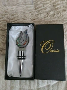 Designer Glass Top Wine Bottle Stopper in Box - Picture 1 of 3