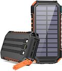 Riapow Solar Charger 30000mAh High Capacity Solar Power Bank with Built-in