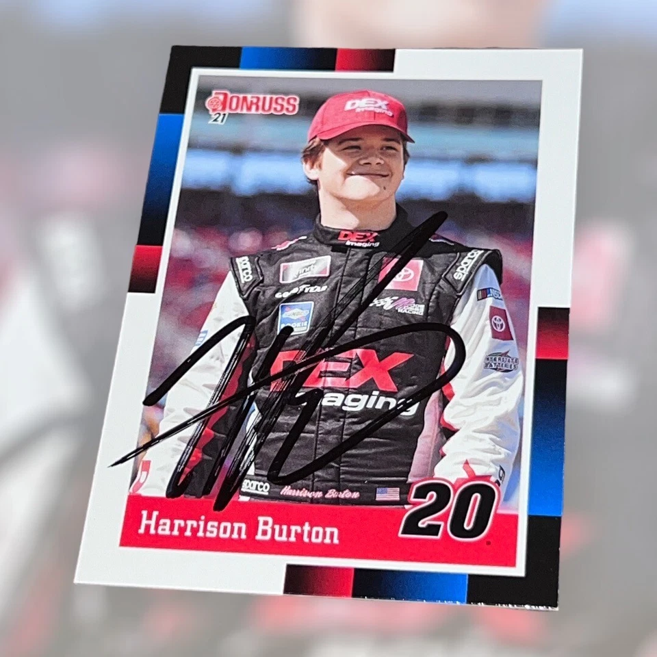 Harrison Burton 2021 DONRUSS #179 NASCAR signed card 1988 RETRO THROWBACK - Image 1 of 1