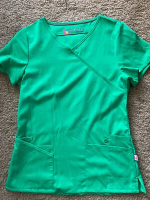 WORN ONCE!! Urbane Ultimate Kelly Green Scrub Top, Size XS - Image 1 of 2