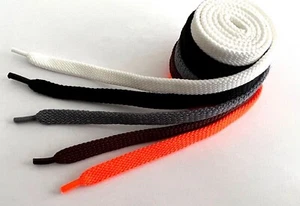 Flachsenkel Schnürsenkel Arbeit Trekkinschuhe Schwarz Weiß Orange Braun Grau - Bild 1 von 1