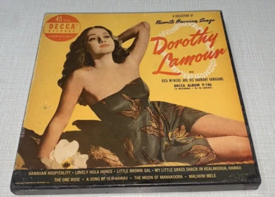 Dorothy Lamour Dick McIntire Favorite Hawaiian Songs Decca 1950 4 EP Box Set Foto 1 de 3