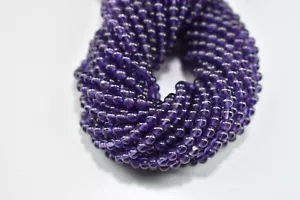 AAA Natural African Amethyst Plain Round Ball Gemstone Beads 13" 1 Strand 3.5mm - Picture 1 of 5