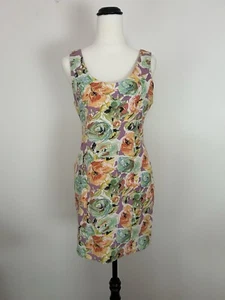 MINKPINK Denim Floral Bodycon Sleeveless Mini Dress - Size Small - Picture 1 of 12