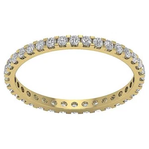 SI1 G 0.85 Ct Natural Diamond 14K Yellow Gold Eternity Anniversary Ring RS 4.5 - Picture 1 of 8
