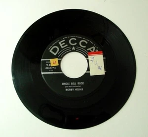 45 RPM BOBBY HELMS Jingle Bell Rock b/w Captain Santa Claus DECCA 1957 Rock VG++ - Picture 1 of 3