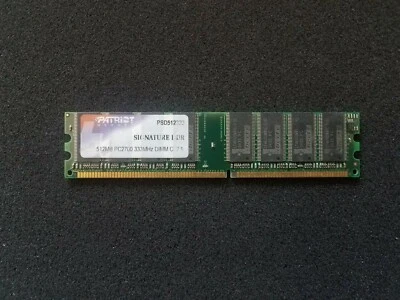Patriot Memory Signature 512MB , DDR ,184 PIN , PC-2700 ( Model: PSD512333 ) - Image 1 of 3