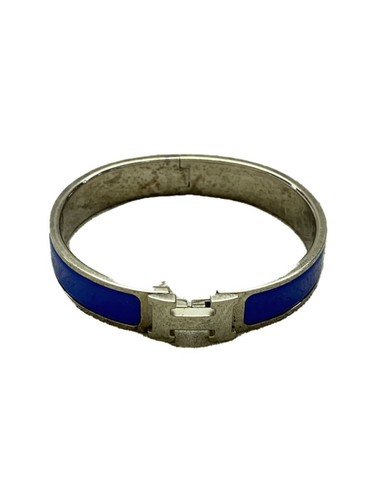 HERMÈS Bracciale Hermes Click Clack H Smalto Argento Blu Donna Accessori Moda