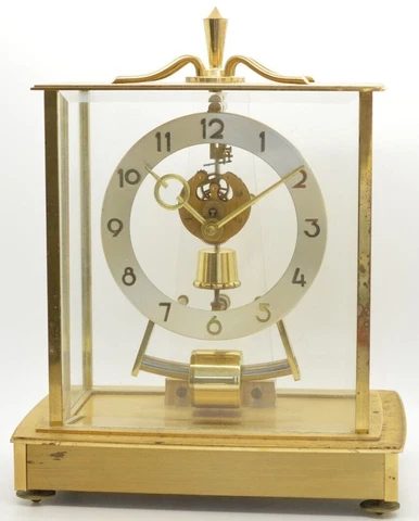 Midcentury Modern Kieninger & Obergfell Glass Brass Electromagnetic Clock Works! Cover