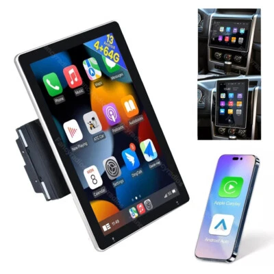 Rotatable 10.1" Android 13 4+64GB Car Stereo Double 2 DIN Radio GPS NAVI WIFI BT - Image 1 of 4