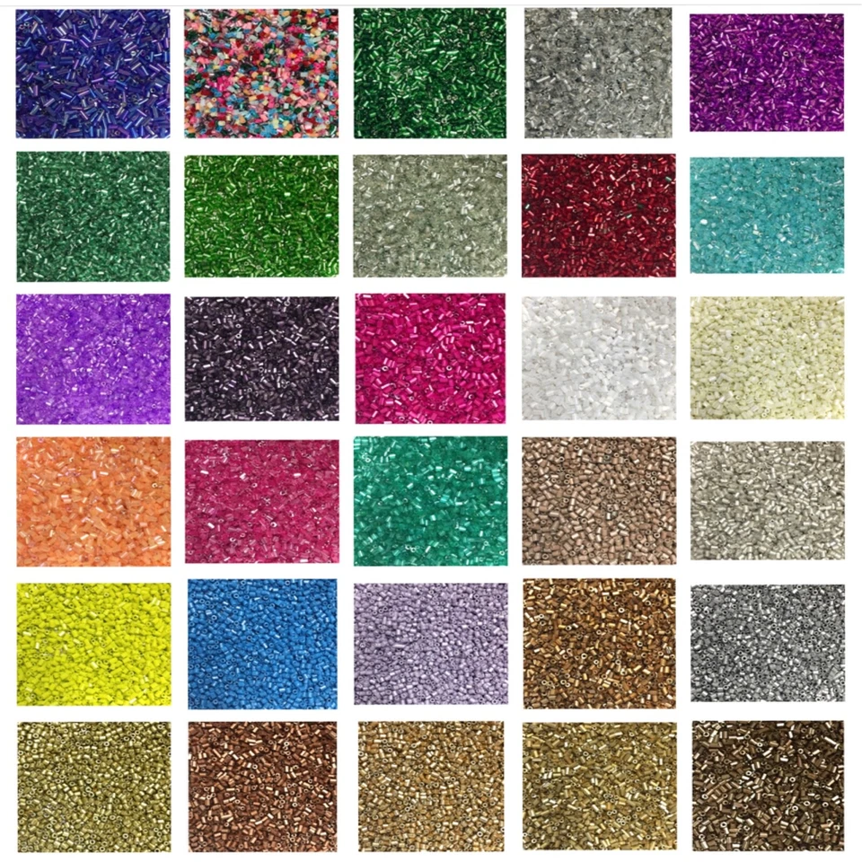3000+ Bugle Glass Tiny Seed 2mm to 2.5mm Tube Beads  - Choose Your Colour - Image 1 of 1