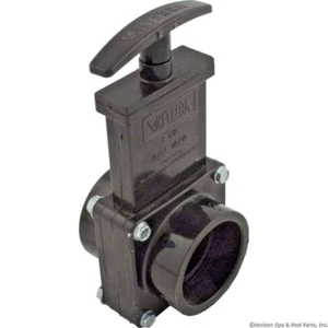 Valterra ABS Gate Valve w/Plastic Paddle & Handle, 1-1/2″ Slip x Slip Black 7101 - Picture 1 of 2