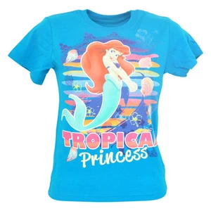 Official Disney Little Mermaid Tropical Sea Princess Youth Girls Tshirt Tee  - Picture 1 of 1