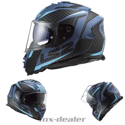 LS2 FF 800 Storm Racer Blau Schwarz Motorrad Helm Integralhelm Sonnenblende - Bild 1 von 4