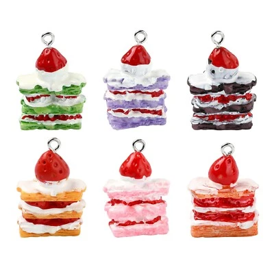 30 x клубника ломтик торт подвеска смолы подвеска для серьги ювелирных изделий ожерелья сделай сам - Изображение 1 из 4