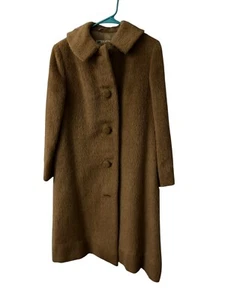 Vtg 1960s Faux Fur Long Coat Women’s James S Lee & Co Custom Tailor Hong Kong - Picture 1 of 11