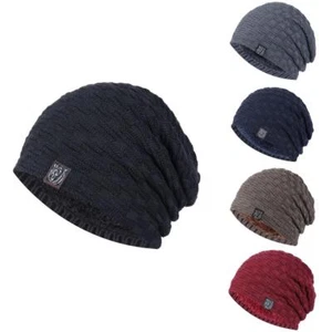 Beanie Hat Slouch Mens Ladies WOOLLY Wintet thermal Insulation Knit UNISEX SOFT - Picture 1 of 15