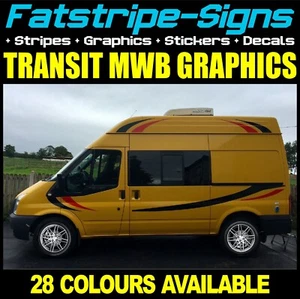 para adaptarse a FORD TRANSIT MWB GRÁFICOS PEGATINAS CALCOMANÍA AUTOCARAVANA CÁMPER MK6 MK7 - Imagen 1 de 2